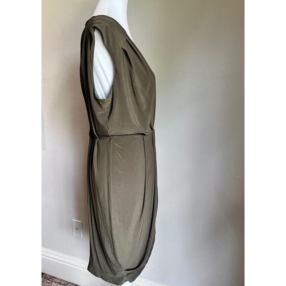 NWT Express V-neck faux wrap pleated mini sheath dress - Picture 3 of 5